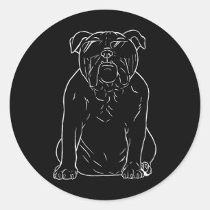 Dad Grafic Bulldog Dog With Sungles Bulldog  Classic Round Sticker