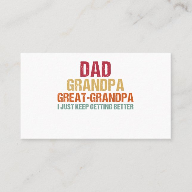 Dad Grandpa Great Grandpa Fathers Day Business Card (Front)