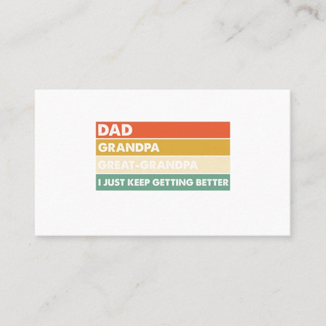 Dad Grandpa Great Grandpa Fathers Day Business Card (Front)