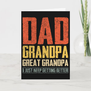 Dad Grandpa Great Grandpa Fathers Day Dad Grandpa Card