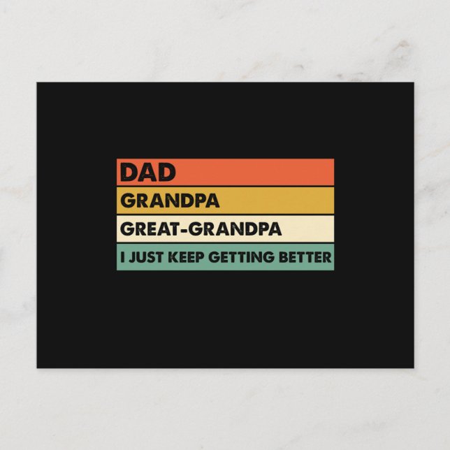 Dad Grandpa Great Grandpa Fathers Day Postcard (Front)