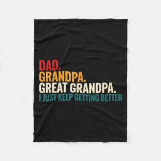 Dad Grandpa Great Grandpa Funny Saying - Dad I Jus Fleece Blanket