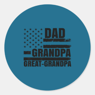 Dad Grandpa Great Grandpa Usa Classic Round Sticker