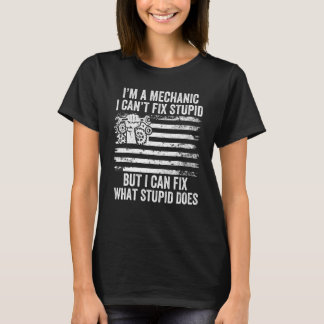 Dad Grandpa Husband Car Mechanic Us Flag Best Auto T-Shirt