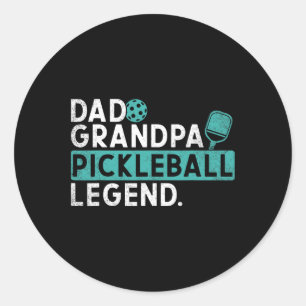 Dad Grandpa Pickleball Legend Pickle Ball Player M Classic Round Sticker