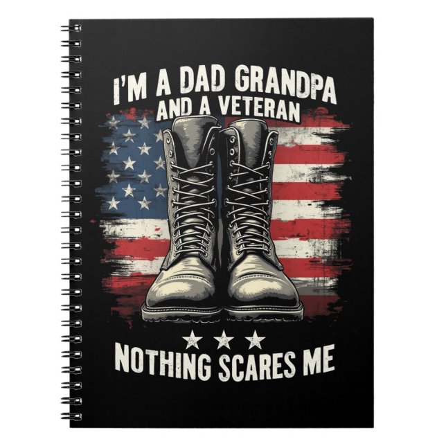 Dad Grandpa Veteran Patriotic Fathers Day Notebook (Front)
