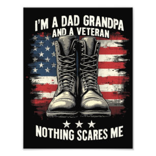 Dad Grandpa Veteran Patriotic Fathers Day Photo Print