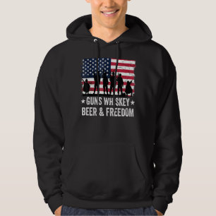 Dad Grandpa Veteran Us Flag Guns Whiskey Beer Free Hoodie