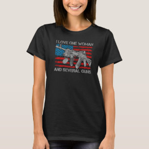 Dad Grandpa Veteran US Flag I Love One Woman & Sev T-Shirt