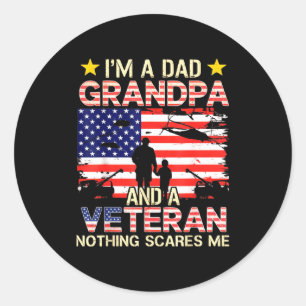 Dad grandpa veteran vietnam veteran vintage for classic round sticker