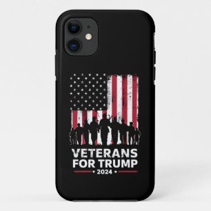 Dad Grandpa Veterans For Trump 2024 American Flag iPhone 11 Case