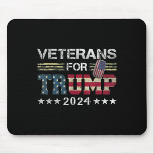 Dad Grandpa Veterans For Trump 2024 American Flag Mouse Mat