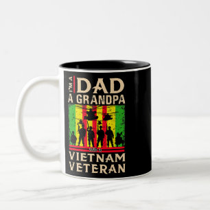 Dad Grandpa Vietnam Veteran Shirts veteran fathers Two-Tone Coffee Mug