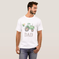 Dad Green Tractor Birthday Adult T-Shirt