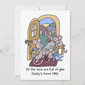 Dad greeting card, OMG dads home Holiday Card