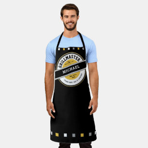 Dad Grill Master Apron on Black
