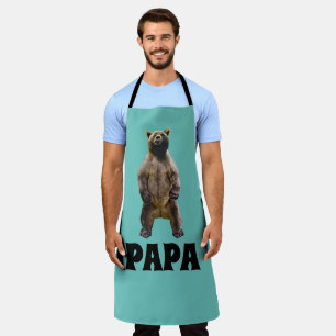 DAD GRIZZLY BEAR PAPA FUNNY GRILLOUT APRON