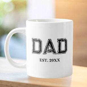 Dad Grunge texture Typography Quote Fathers Day Large Coffee Mug