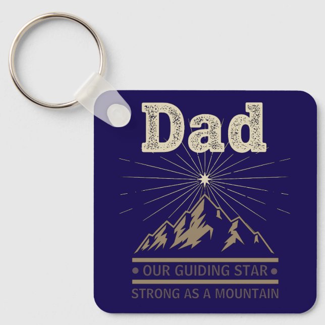 Dad Guiding Star Mountain Key Ring (Front)