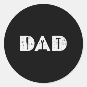 Dad Handy Tools Funny Fathers Day Mechanic Daddy P Classic Round Sticker