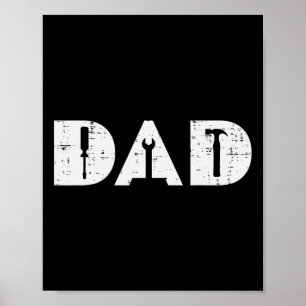 Dad Handy Tools Funny Fathers Day Mechanic Daddy P Poster