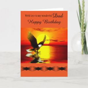 Dad - Happy Birthday - General - Eagle at Sunset Card