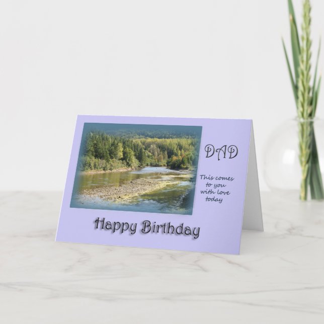 Dad Happy Birthday - salmon fishing river Card (Front)