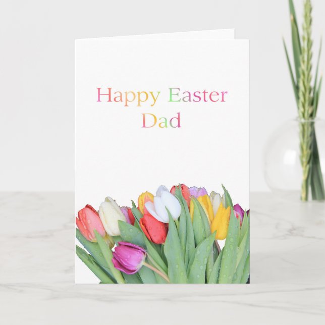 Dad Happy Easter Tulip card (Front)