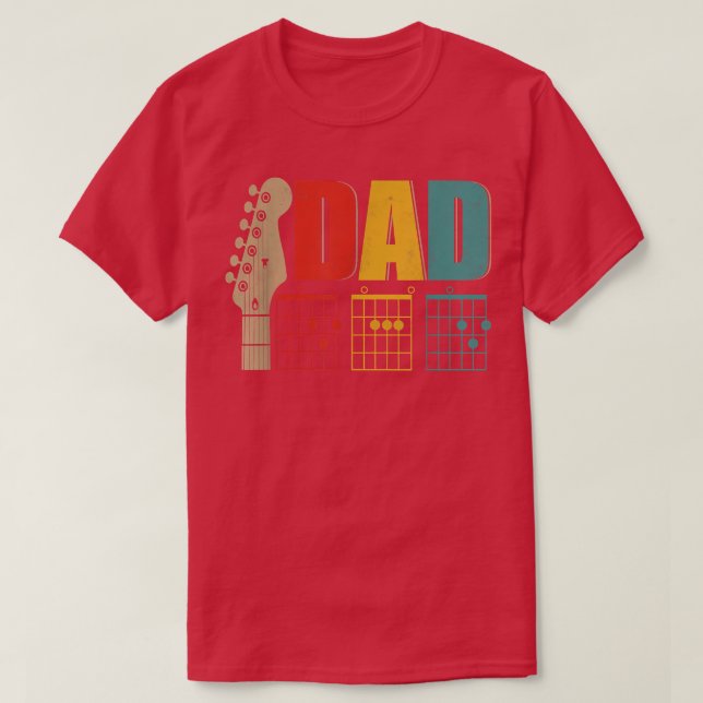 DAD Happy Fathers Day Cool Dad Guitarist Guitar Lo T-Shirt (Design Front)