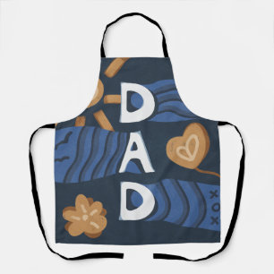 Dad - Happy Father's Day Navy Blue Apron