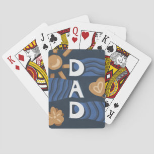Dad - Happy Father's Day Navy Blue Playing Cards