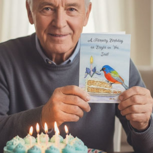 Dad Happy February Birthday Painted Bunt Card