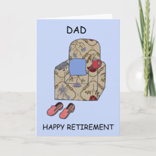Dad Happy Retirement Cartoon Armchair Card
