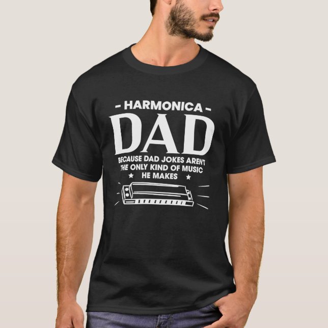 Dad Harmonica Fathers Day T-Shirt (Front)