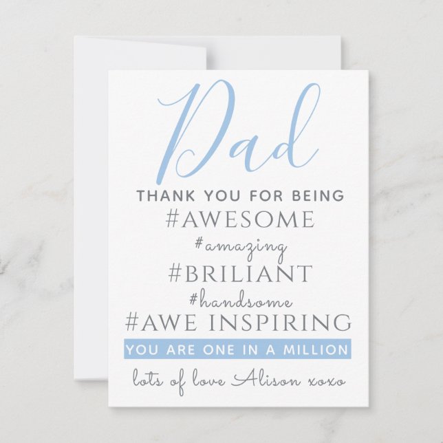 Dad hashtag thanks for being awesome birthday (Front)