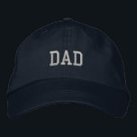 DAD hat<br><div class="desc">Perfect Father's day adjustable,  customisable hat.  Also makes a great gift for all Fathers to be.  This navy blue cap is high quality with "Dad" embroidered on front.  Add your father's name to personalise just for him.  Special gift for special father's everywhere.</div>