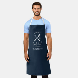 Dad head chef bbq grill Christmas birthday modern  Apron