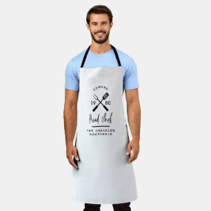 Dad head chef bbq grill Christmas birthday modern Apron