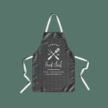 Dad head chef bbq grill Christmas birthday modern  Apron<br><div class="desc">Dad head chef bbq grill Christmas,  birthday  fathers day modern grey and white apron design.</div>