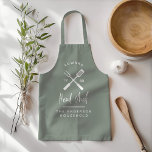 Dad head chef bbq grill Christmas birthday modern  Apron<br><div class="desc">Dad head chef bbq grill Christmas,  birthday  fathers day modern sage green and white apron design.</div>