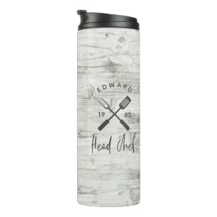 Dad head chef bbq grill Christmas birthday modern Thermal Tumbler