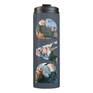 Dad Heart Collage Father's Day Keepsake Photo Canv Thermal Tumbler