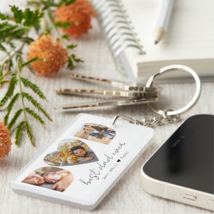 Dad Heart Photo Collage Key Ring
