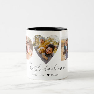 Dad Heart Photo Collage Two-Tone Coffee Mug