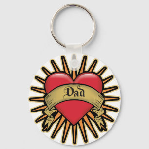 Dad Heart Tattoo Key Ring