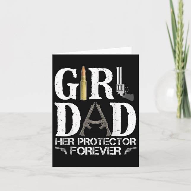 Dad Her Protector Forever Daddy Funny Fathers Day  Card (Front)