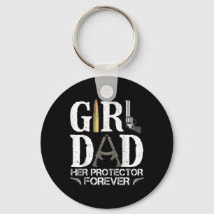 Dad Her Protector Forever Daddy Funny Fathers Day Key Ring