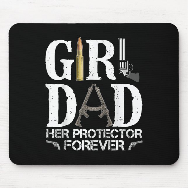 Dad Her Protector Forever Daddy Funny Fathers Day  Mouse Mat (Front)