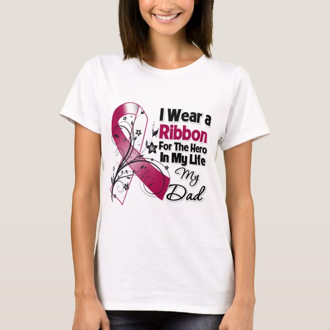Dad Hero in My Life Head Neck Cancer T-Shirt (Front)
