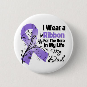 Dad Hero in My Life Hodgkin's Lymphoma 6 Cm Round Badge